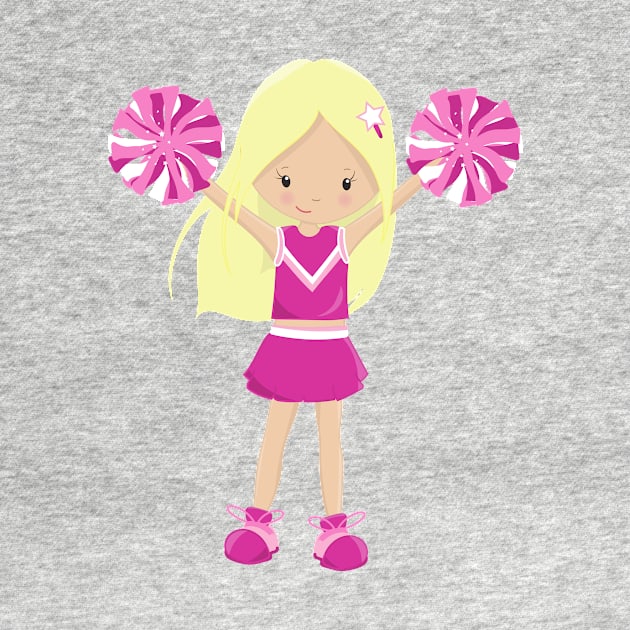 Cheerleaders, Cute Girl, Blonde Hair, Cheerleading by Jelena Dunčević